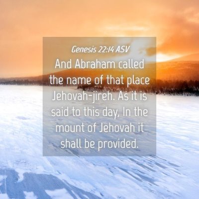 Picture 04 - Genesis 22:14 ASV - And Abraham called the name of that place - Bible Verse Picture