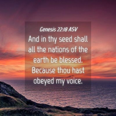Picture 04 - Genesis 22:18 ASV - And in thy seed shall all the nations of the - Bible Verse Picture