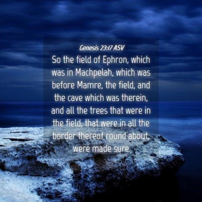 Picture 04 - Genesis 23:17 ASV - So the field of Ephron, which was in Machpelah, - Bible Verse Picture