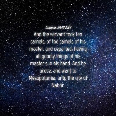 Picture 04 - Genesis 24:10 ASV - And the servant took ten camels, of the camels of - Bible Verse Picture
