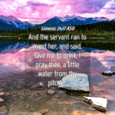 Picture 04 - Genesis 24:17 ASV - And the servant ran to meet her, and said, Give - Bible Verse Picture