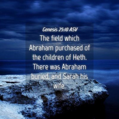 Picture 04 - Genesis 25:10 ASV - The field which Abraham purchased of the children - Bible Verse Picture