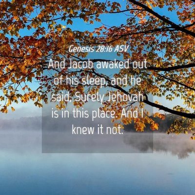 Picture 04 - Genesis 28:16 ASV - And Jacob awaked out of his sleep, and he said, - Bible Verse Picture