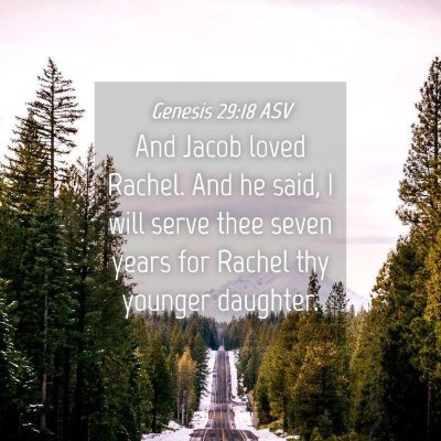 Picture 04 - Genesis 29:18 ASV - And Jacob loved Rachel. And he said, I will serve - Bible Verse Picture