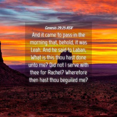 Picture 04 - Genesis 29:25 ASV - And it came to pass in the morning that, behold, - Bible Verse Picture