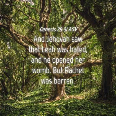 Picture 04 - Genesis 29:31 ASV - And Jehovah saw that Leah was hated, and he - Bible Verse Picture