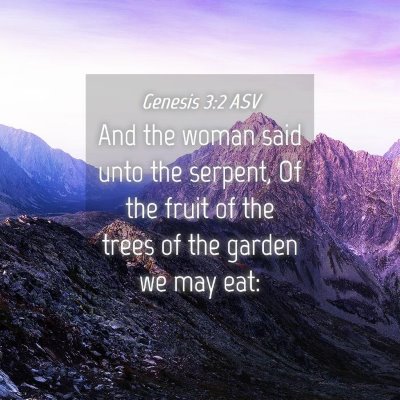 Picture 04 - Genesis 3:2 ASV - And the woman said unto the serpent, Of the fruit - Bible Verse Picture