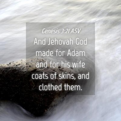 Picture 04 - Genesis 3:21 ASV - And Jehovah God made for Adam and for his wife - Bible Verse Picture