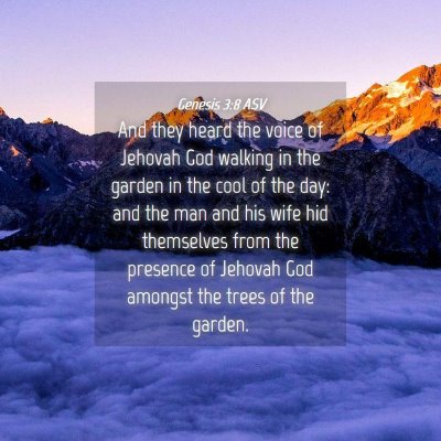 Picture 04 - Genesis 3:8 ASV - And they heard the voice of Jehovah God walking - Bible Verse Picture