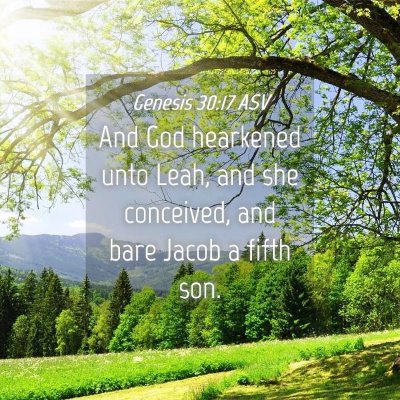 Picture 04 - Genesis 30:17 ASV - And God hearkened unto Leah, and she conceived, - Bible Verse Picture