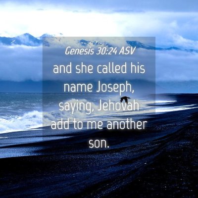 Picture 04 - Genesis 30:24 ASV - and she called his name Joseph, saying, Jehovah - Bible Verse Picture