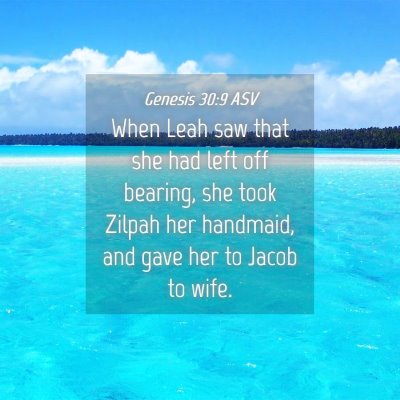 Picture 04 - Genesis 30:9 ASV - When Leah saw that she had left off bearing, she - Bible Verse Picture