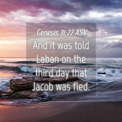Picture 04 - Genesis 31:22 ASV - And it was told Laban on the third day that Jacob - Bible Verse Picture