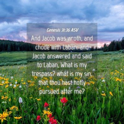 Picture 04 - Genesis 31:36 ASV - And Jacob was wroth, and chode with Laban: and - Bible Verse Picture
