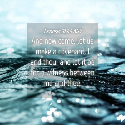 Picture 04 - Genesis 31:44 ASV - And now come, let us make a covenant, I and thou; - Bible Verse Picture
