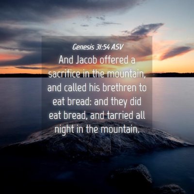 Picture 04 - Genesis 31:54 ASV - And Jacob offered a sacrifice in the mountain, - Bible Verse Picture