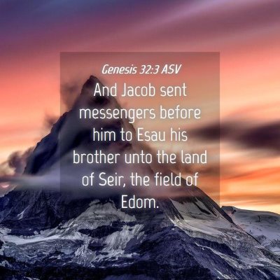 Picture 04 - Genesis 32:3 ASV - And Jacob sent messengers before him to Esau his - Bible Verse Picture