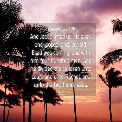 Picture 04 - Genesis 33:1 ASV - And Jacob lifted up his eyes, and looked, and, - Bible Verse Picture