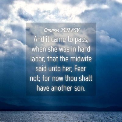 Picture 04 - Genesis 35:17 ASV - And it came to pass, when she was in hard labor, - Bible Verse Picture