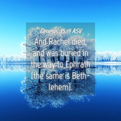 Picture 04 - Genesis 35:19 ASV - And Rachel died, and was buried in the way to - Bible Verse Picture