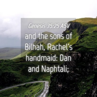 Picture 04 - Genesis 35:25 ASV - and the sons of Bilhah, Rachel's handmaid: Dan - Bible Verse Picture