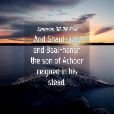 Picture 04 - Genesis 36:38 ASV - And Shaul died, and Baal-hanan the son of Achbor - Bible Verse Picture