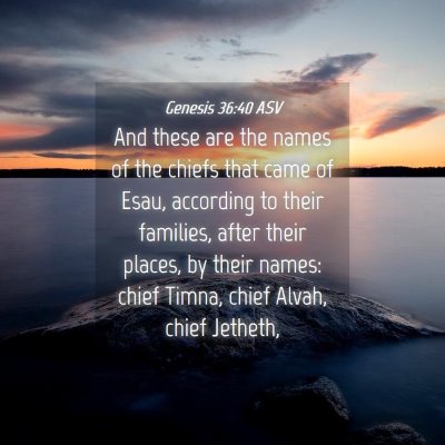 Picture 04 - Genesis 36:40 ASV - And these are the names of the chiefs that came - Bible Verse Picture