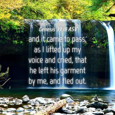 Picture 04 - Genesis 39:18 ASV - and it came to pass, as I lifted up my voice and - Bible Verse Picture