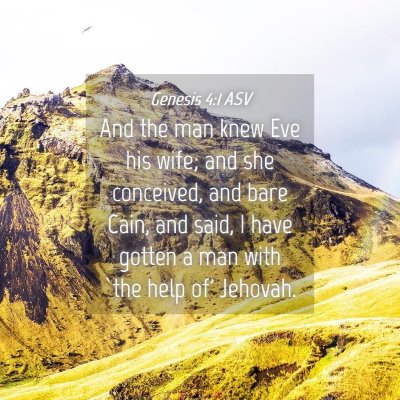 Picture 04 - Genesis 4:1 ASV - And the man knew Eve his wife; and she conceived, - Bible Verse Picture