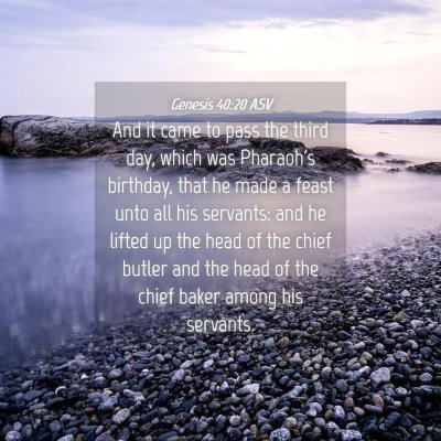 Picture 04 - Genesis 40:20 ASV - And it came to pass the third day, which was - Bible Verse Picture