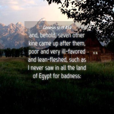 Picture 04 - Genesis 41:19 ASV - and, behold, seven other kine came up after them, - Bible Verse Picture