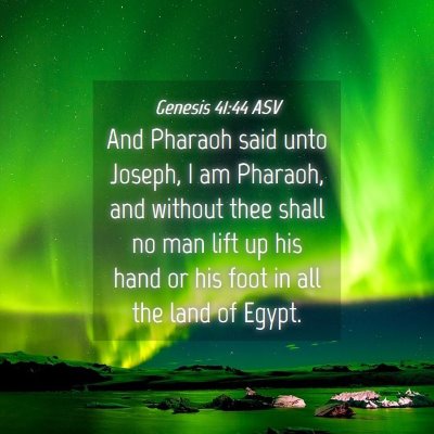 Picture 04 - Genesis 41:44 ASV - And Pharaoh said unto Joseph, I am Pharaoh, and - Bible Verse Picture
