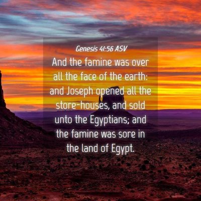 Picture 04 - Genesis 41:56 ASV - And the famine was over all the face of the - Bible Verse Picture