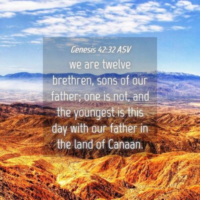 Picture 04 - Genesis 42:32 ASV - we are twelve brethren, sons of our father; one - Bible Verse Picture