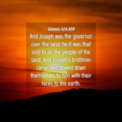 Picture 04 - Genesis 42:6 ASV - And Joseph was the governor over the land; he it - Bible Verse Picture