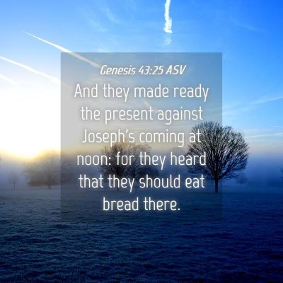 Picture 04 - Genesis 43:25 ASV - And they made ready the present against Joseph's - Bible Verse Picture