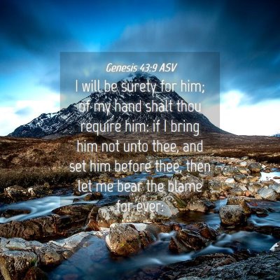 Picture 04 - Genesis 43:9 ASV - I will be surety for him; of my hand shalt thou - Bible Verse Picture