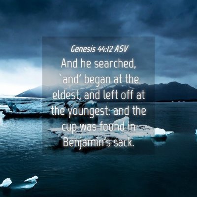 Picture 04 - Genesis 44:12 ASV - And he searched, `and' began at the eldest, and - Bible Verse Picture
