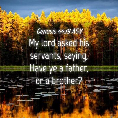 Picture 04 - Genesis 44:19 ASV - My lord asked his servants, saying, Have ye a - Bible Verse Picture