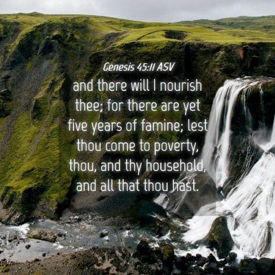 Picture 04 - Genesis 45:11 ASV - and there will I nourish thee; for there are yet - Bible Verse Picture
