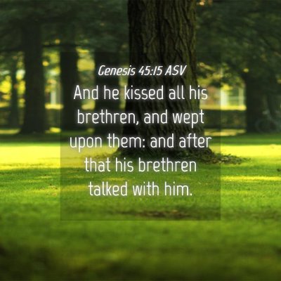 Picture 04 - Genesis 45:15 ASV - And he kissed all his brethren, and wept upon - Bible Verse Picture
