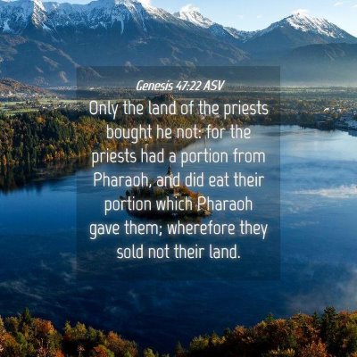 Picture 04 - Genesis 47:22 ASV - Only the land of the priests bought he not: for - Bible Verse Picture