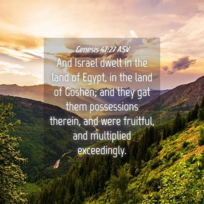 Picture 04 - Genesis 47:27 ASV - And Israel dwelt in the land of Egypt, in the - Bible Verse Picture