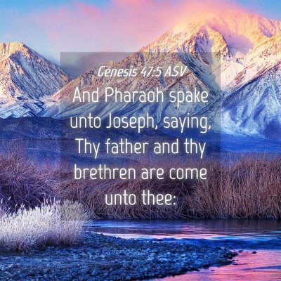 Picture 04 - Genesis 47:5 ASV - And Pharaoh spake unto Joseph, saying, Thy father - Bible Verse Picture