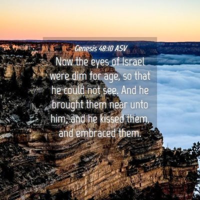 Picture 04 - Genesis 48:10 ASV - Now the eyes of Israel were dim for age, so that - Bible Verse Picture