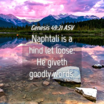 Picture 04 - Genesis 49:21 ASV - Naphtali is a hind let loose: He giveth goodly - Bible Verse Picture