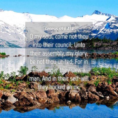Picture 04 - Genesis 49:6 ASV - O my soul, come not thou into their council; Unto - Bible Verse Picture