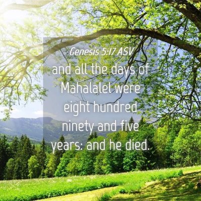 Picture 04 - Genesis 5:17 ASV - and all the days of Mahalalel were eight hundred - Bible Verse Picture