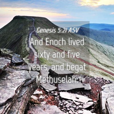 Picture 04 - Genesis 5:21 ASV - And Enoch lived sixty and five years, and begat - Bible Verse Picture