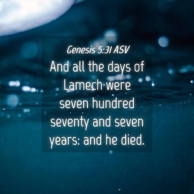 Picture 04 - Genesis 5:31 ASV - And all the days of Lamech were seven hundred - Bible Verse Picture